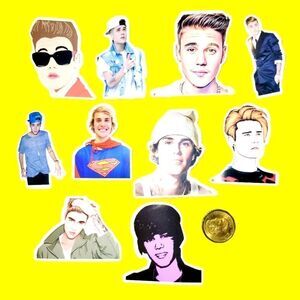 3/$20 Brand New 10x Justin Bieber Waterproof Stickers